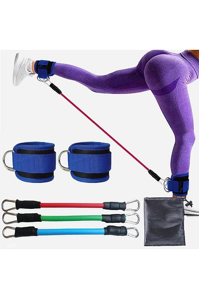 Choice blue set TPE Resistance Bands Ankle Straps Fitness Booty Band Squat Glute Workout Yoga Gym Equipment