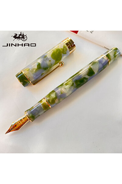 Choice قلم حبر جاف جينهاو 100 من إي أف سيويد جرين، بتصميم كلاسيكي من السيلولويد، ذو رأس رفيع، أداة كتابة ناعمة