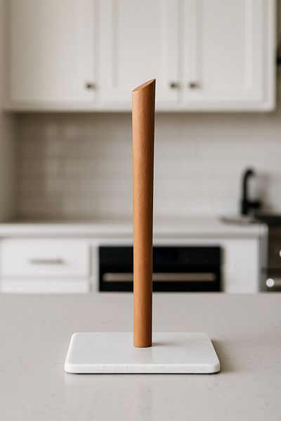 MİS KİTCHEN Paper Towel Holder, Napkin Holder Wooden Handle Marble Towel Holder Kitchen Organizer Towel Holder