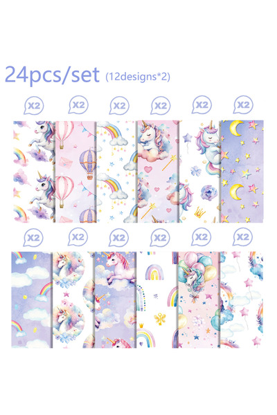 Choice 24 قطعة - ww150 24 قطعة 30*30 سم ورق قصاصات يونيكورن ورق حرفي ورق حرفي...