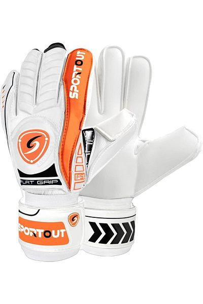 Choice 8 Orange Sportout Goalie Gloves, Goalkeeper Gloves with Fingersave, Soccer Gloves, Breathable Soccer