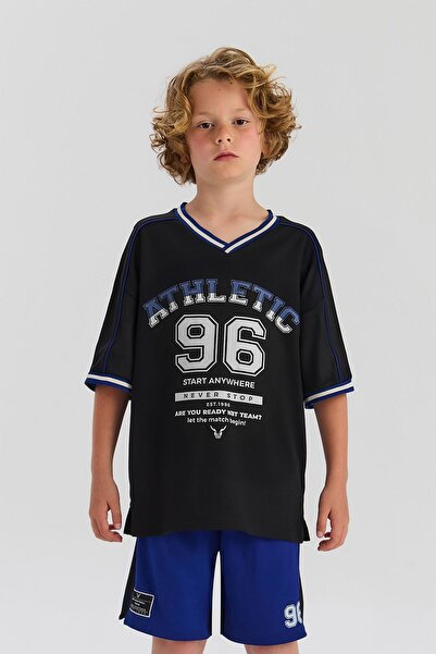 Nebbati Tricou negru pentru băiat BG Store