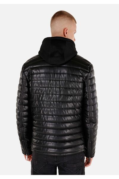 Colin's Palton negru pentru bărbați Slim Fit Pu