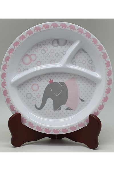 OEM Farfurie compartimentata Gemma, pentru copii, 21 cm, alb, 2Stx