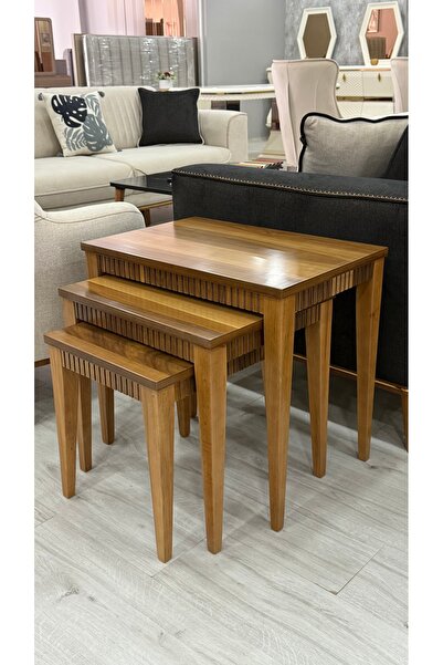 ASTANA Ahşap Zigon Sehpa 3’Lü Set