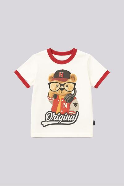 Nebbati BG Store Boy's Ecru Tshirt