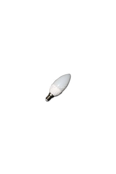 V-TAC Bec LED 4W E14 220V Candle White