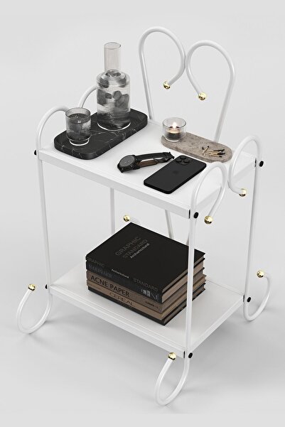 AKSviva Bergama Retro Ferforje Metal Komodin