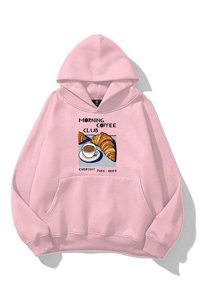 Trendiz Φούτερ Unisex Morning Coffee Club Ροζ