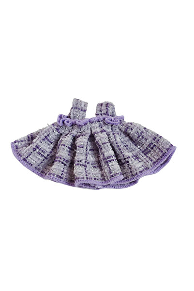 Choice ملابس دمى أرجوانية عصرية مصنوعة يدويًا مع تنورة منقوشة ملونة لطيفة وإك...