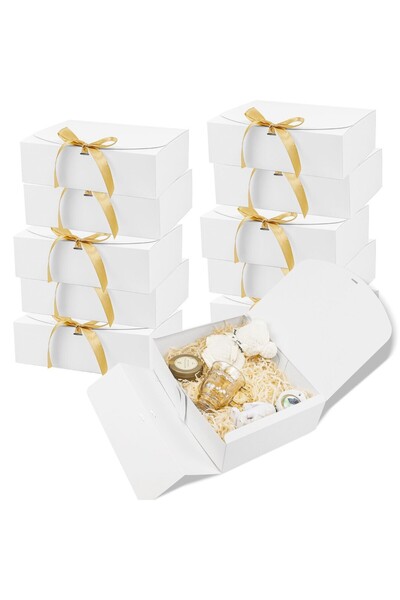 Choice1 27x20x8cm white 3pcs Large White All-In-One Gift Cardboard Box with B...