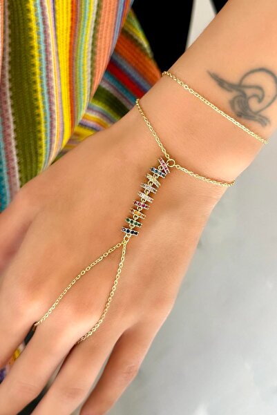 TAKIŞTIR Gold Color Stone Detailed Steel Şahmeran