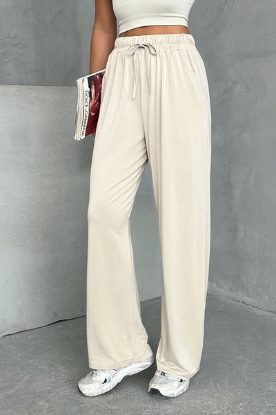 MD trend Women's Pocketed Elastic Waist Modal Trousers