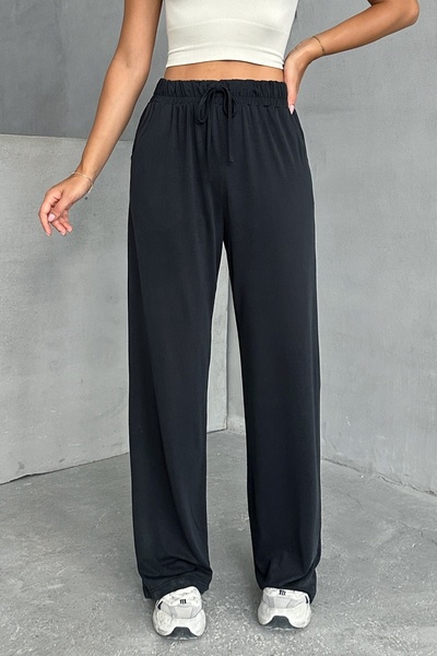 MD trend Women's Pocketed Elastic Waist Modal Trousers