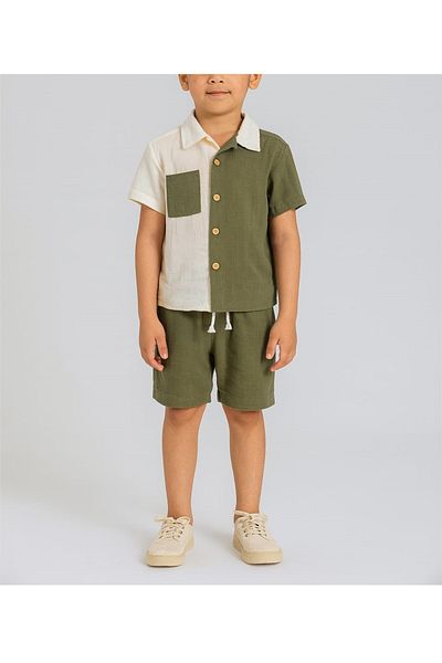neocotton 2-Piece Muslin Shorts Shirt Children's Set