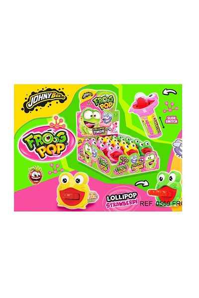 Johny Bee Froog Pop - Lollipop + Frog Toy, 12 pieces