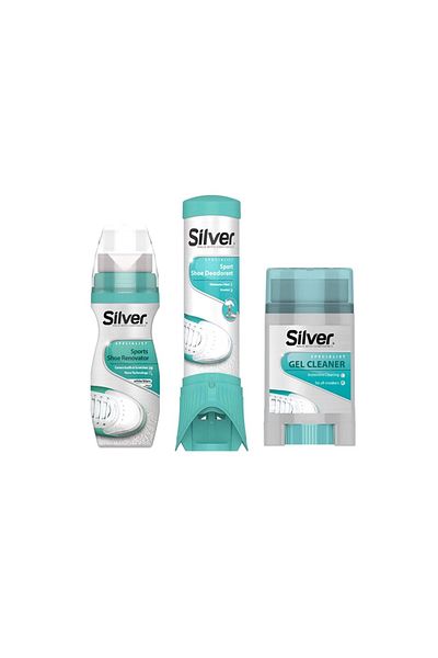Silver White sports shoe care kit, 3White renovator, deodorant, gel cleaner