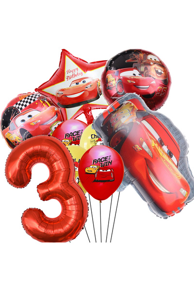 Choice مجموعة أخرى من 9 بالونات هيليوم من ديزني ماكوين كارز، رقم 3، بالونات س...