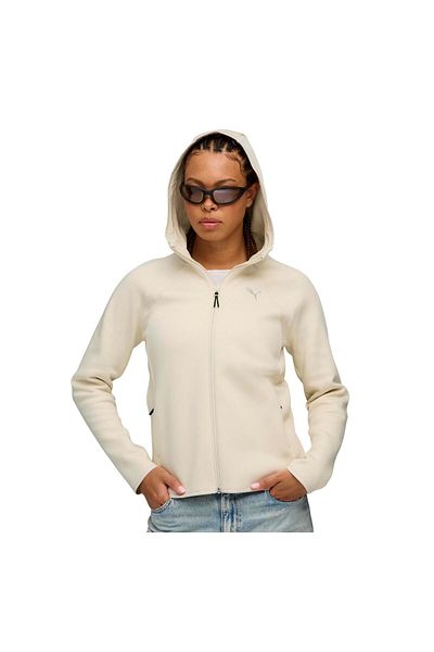 Puma 688141-87 Evostripe Full-Zip Hoodie Women's Jacket Cream