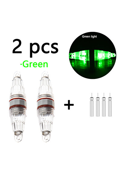 Choice أخضر-قطعتان من مصباح صيد السمك LED مزدوج الرأس وامض، مقاوم للماء في ال...