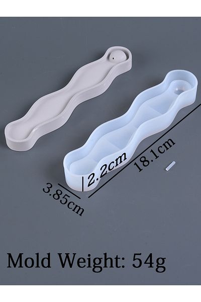 Choice wavy DIY Wave Long Incense Insert Tray Silicone Mold DIY Gypsum Plaster Incense Holder Tray Cement C