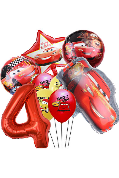 Choice1 مجموعة أخرى من 9 بالونات هيليوم من ديزني ماكوين كارز، رقم 4، بالونات ...