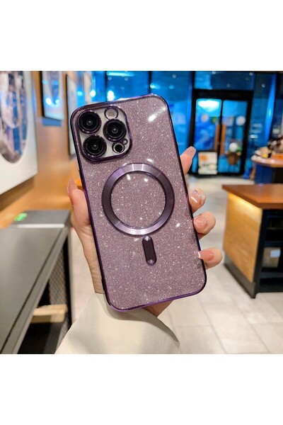 OEM Husa de Protectie 2 in 1 pentru iPhone 14 Pro Glitter Chrome Magsafe din ...