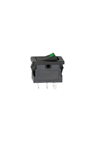 OEM Comutator basculant cu 1 circuit, 3 pini, OFF-ON, LED verde, 12V 15A, cu reținere