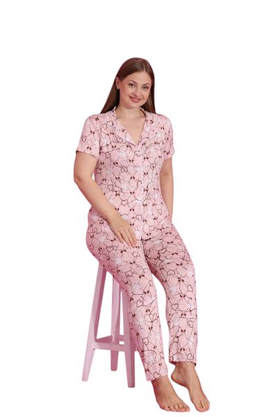 Emir Store Large Size Buttoned Women's Pajama Set