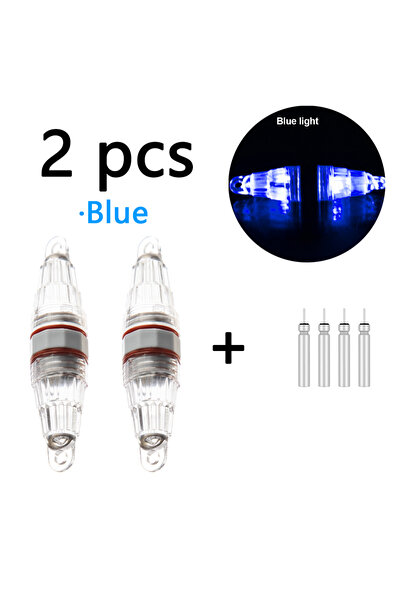 Choice أزرق - قطعتان من مصباح صيد السمك LED مزدوج الرأس وامض، مقاوم للماء في ...