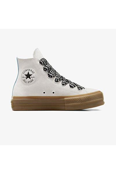 Converse Chuck Taylor All Star Lift Kadın Krem Süet Platform Sneaker