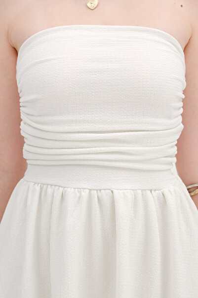 Addax Strapless Gathered Mini Dress E16704-T11