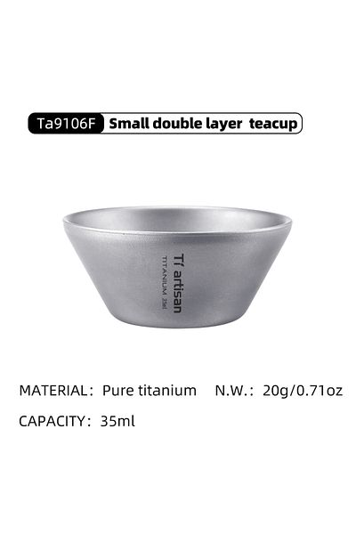 Choice Sandblasted Tiartisan 35ml Titanium Double Layer Small Teacup Outdoor Camping Lightweight Portable A