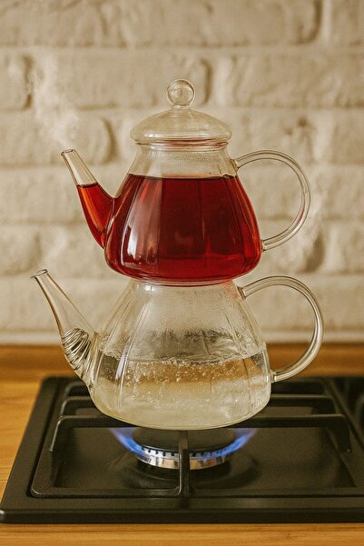 ERKUGO إبريق شاي صغير من زجاج البوروسيليكات سعة 400+800 مل مع غطاء زجاجي مقاو...