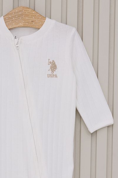 U.S. Polo Assn. Baby Boy Cream Jumpsuit 50318277-Vr071