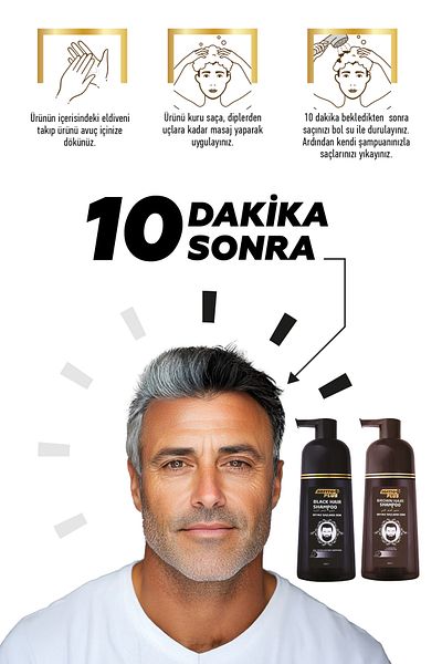 Softto Plus Black and Brown Hair Instant Effective Black and Brown Shampoo Dye 2 Pack 350Ml+350Ml