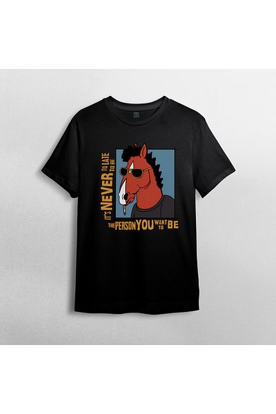 Pixxa Bojack Horseman Unisex 100% Cotton Crew Neck T-Shirt Model 1