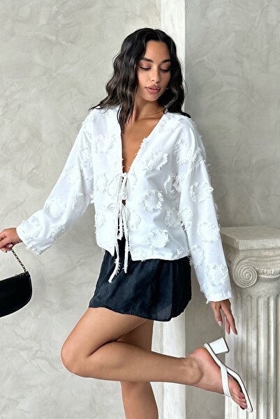 MD trend Women's Tasseled Tie-Up Kimono