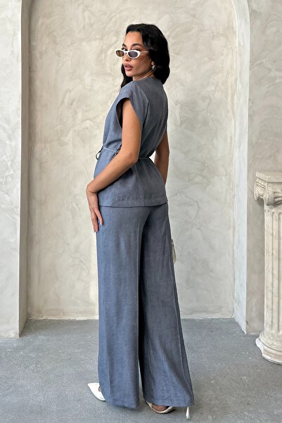 MD trend Women's Tie-Up Vest Pants Double Suit