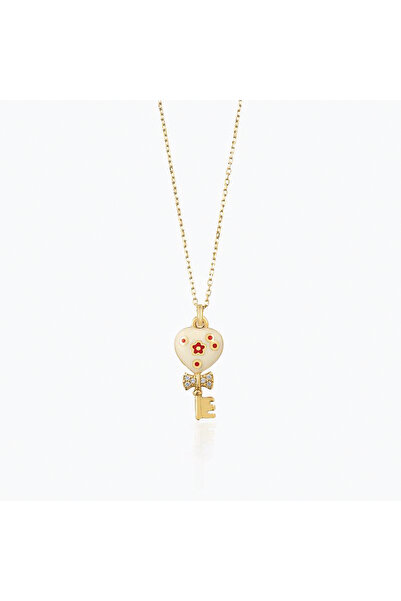 Cherry by Özkonak Beyaz Mineli Anahtar Çocuk Kolyesi