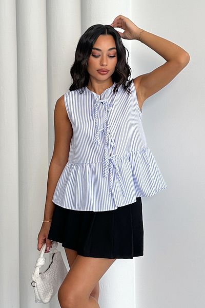 MD trend Women's Striped Sleeveless Blouse