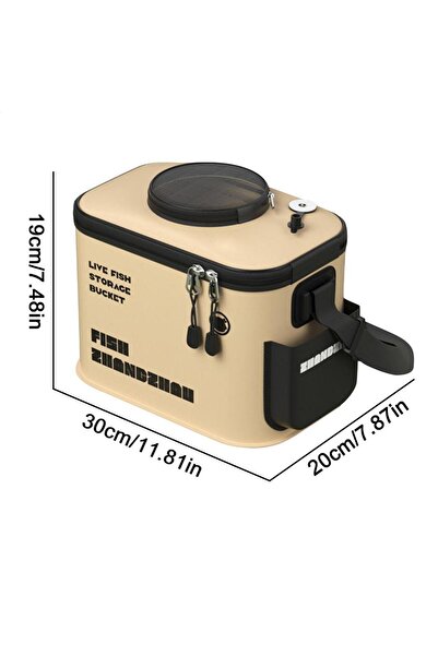 Choice دلو صيد سمك حي قابل للطي 30 سم، دلو صيد متعدد الوظائف من مادة إي في إي...