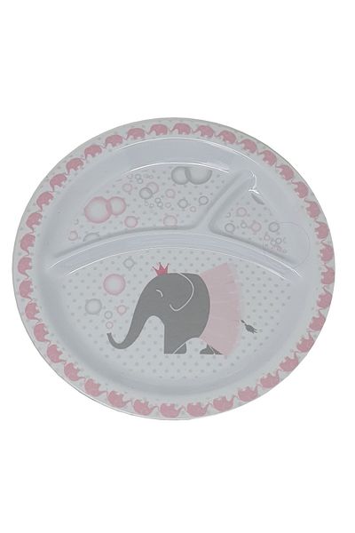 OEM Farfurie compartimentata Gemma, pentru copii, 21 cm, alb, 2Stx
