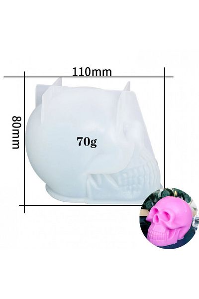 Choice A 3D Skull Candle Silicone Mold DIY Halloween Decorative Candle Handmade Soap Plaster Epoxy Craft C.