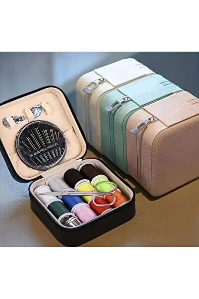iğne izi mini çantalı dikiş kutusu, taşınabilir dikiş seti, iğne seti, iplik seti, seyahat dikiş seti