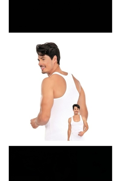 Tutku Men's 6-Piece White Sports Singlet