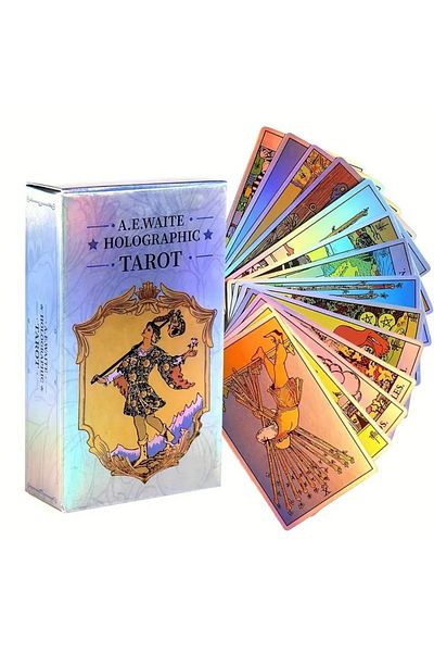 Choice Tarot 1 Box Classic Tarot Card Board Game With Holographic Flash Cards Holographic Waite Tarot Cards