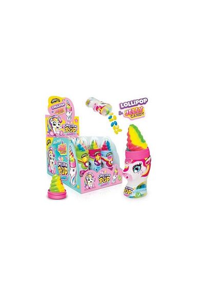 Johny Bee Lollipop Unicorn Candy, 12 bucati x 50 gr