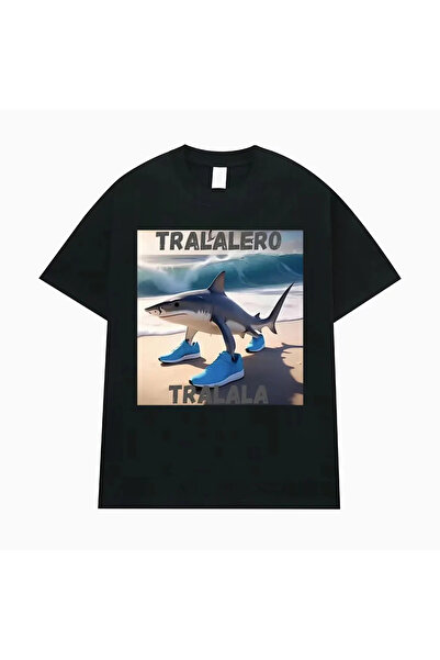 Tarzsokak Negru Tralalero Tralala Funny Shark Meme Cadouri Gothic Vintage T-s