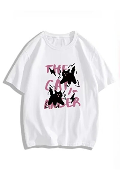 Tarzsokak Imprimeu alb cu pisici de groază pentru vară, top pur Y2k, potrivit...